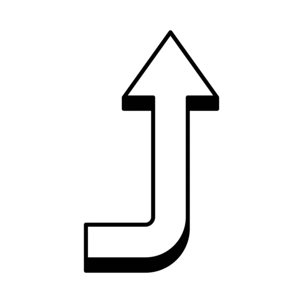 Gebogen pijl pictogram, lijn stijl — Stockvector