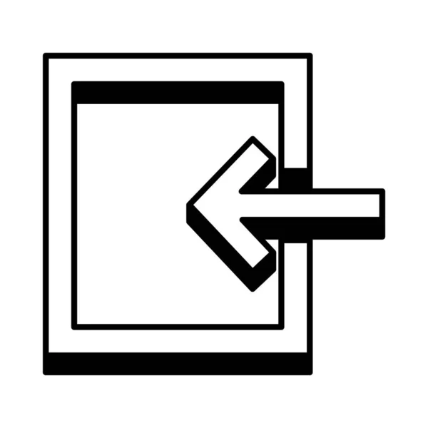 Enter pijl symbool pictogram, lijn stijl — Stockvector