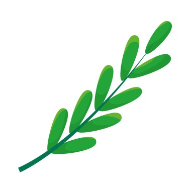 Yaprak simgesi olan yeşil dal, renkli tasarım