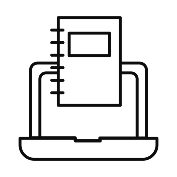 Иконка ноутбука и ноутбука, стиль линии — стоковый вектор