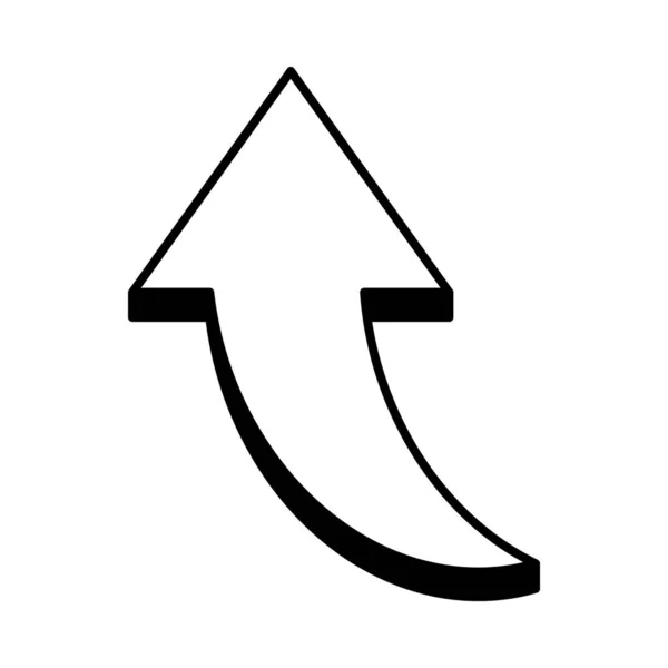Flèche vers le haut icône, style de ligne — Image vectorielle