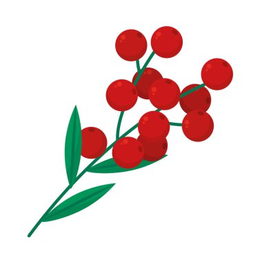 Böğürtlen ikonlu dal, renkli tasarım