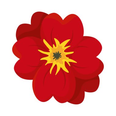 kırmızı tropikal çiçek simgesi, renkli tasarım