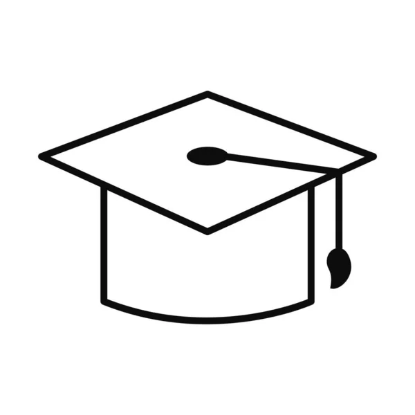 Icono de la tapa de graduación, estilo de línea — Vector de stock