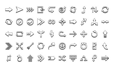 Oklar simge seti, satır biçimi