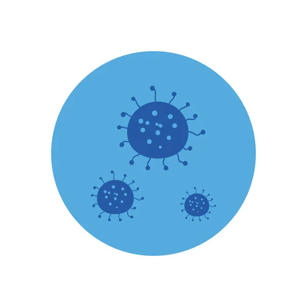 Covid 19 virus bloque estilo icono de diseño de vectores — Vector de stock