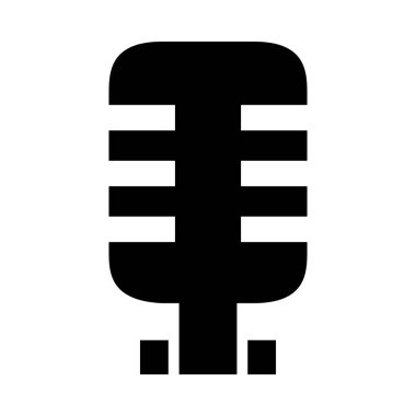 Retro mikrofon simgesi, siluet biçimi