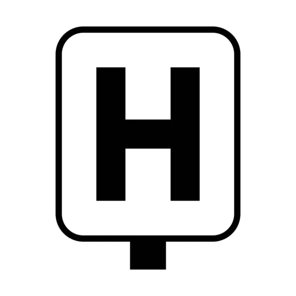 Символ больничного знака, стиль линии — стоковый вектор