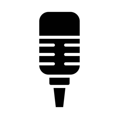Mikrofon retro, siluet biçimi ile ayakta dur