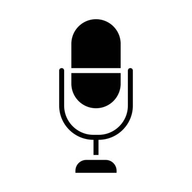 retro mikrofon simgesi, siluet biçimi