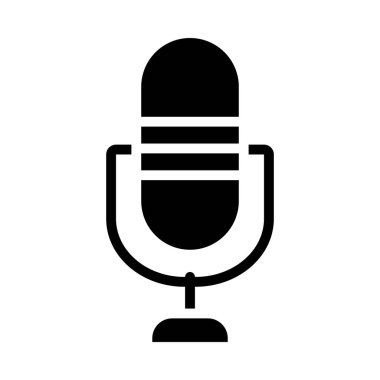 Retro mikrofon simgesi resmi, siluet biçimi