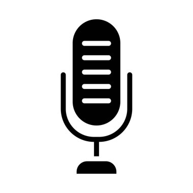 ses mikrofon simgesi, siluet biçimi