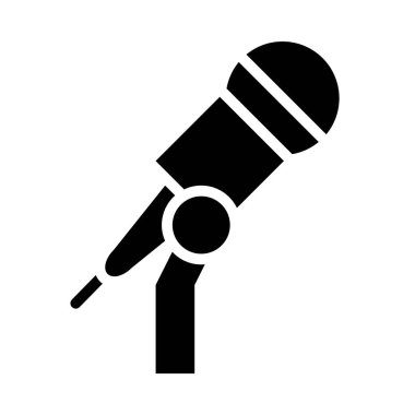 Mikrofon simgesi ile dur, siluet biçimi