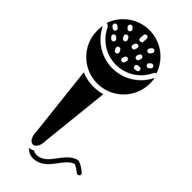 şarkıcı mikrofon simgesi, siluet biçimi