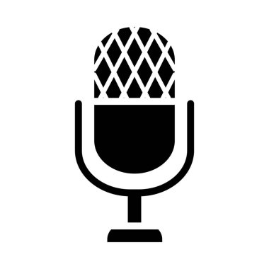Klasik mikrofon simgesi, siluet biçimi