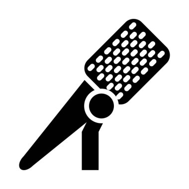 Mikrofon simgesi ile dur, siluet biçimi