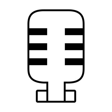 Retro mikrofon simgesi, satır biçimi