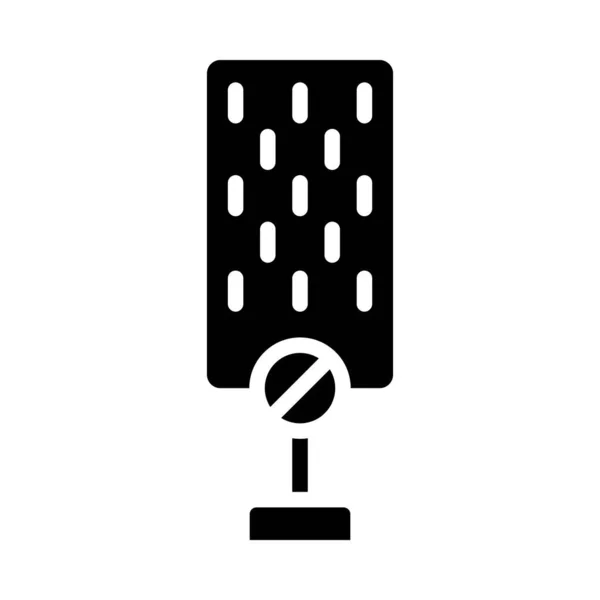 Inte röst symbol, mikrofon med förbjuden skylt ikon, silhuett stil — Stock vektor