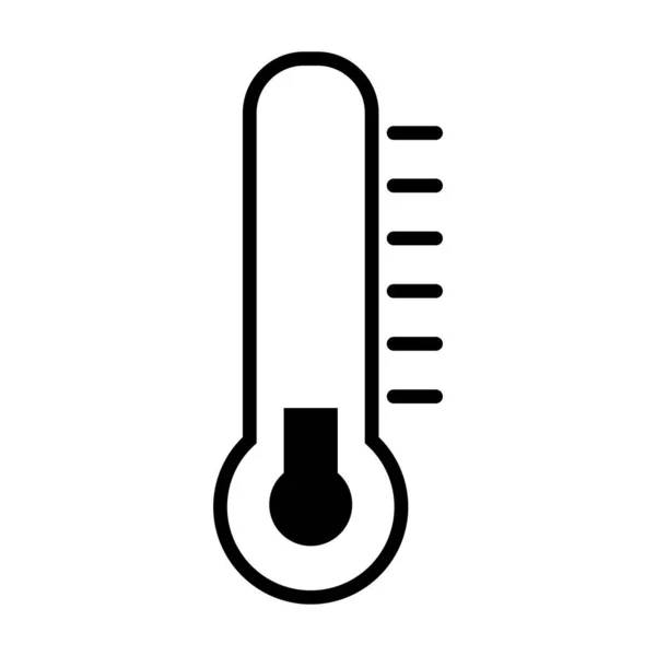 Temperatura termómetro icono, estilo de línea — Vector de stock