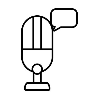 mikrofon ve konuşma balonu simgesi, satır biçimi