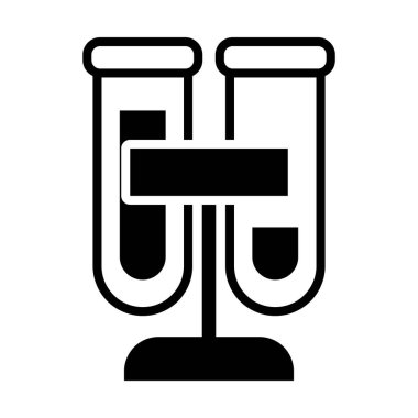 Test tüpleri simgesi, satır biçimi ile ayakta dur