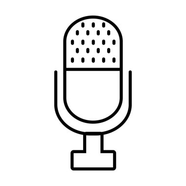 Klasik retro mikrofon simgesi, satır biçimi