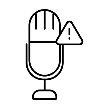 uyarı simgesi simgesi olan mikrofon, satır biçimi