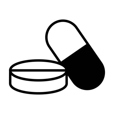 ilaç hapı ve kapsül simgesi, satır biçimi