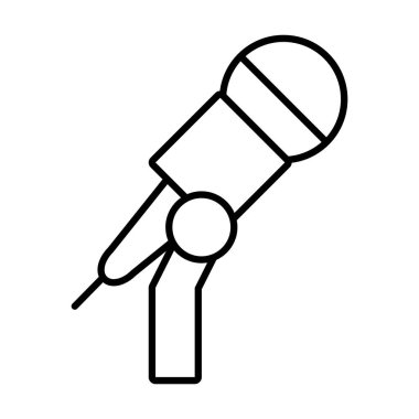 Mikrofon simgesi ile ayakta dur, satır biçimi