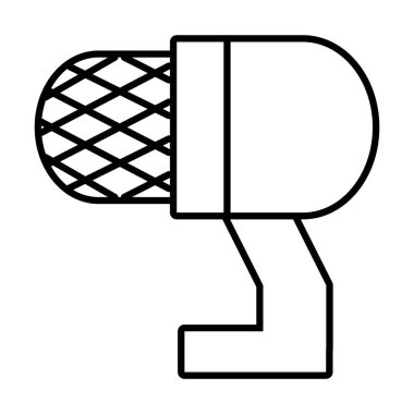 Retro mikrofon simgesi, satır biçimi