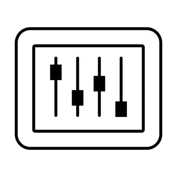 Audio bedieningspaneel pictogram, lijn stijl — Stockvector