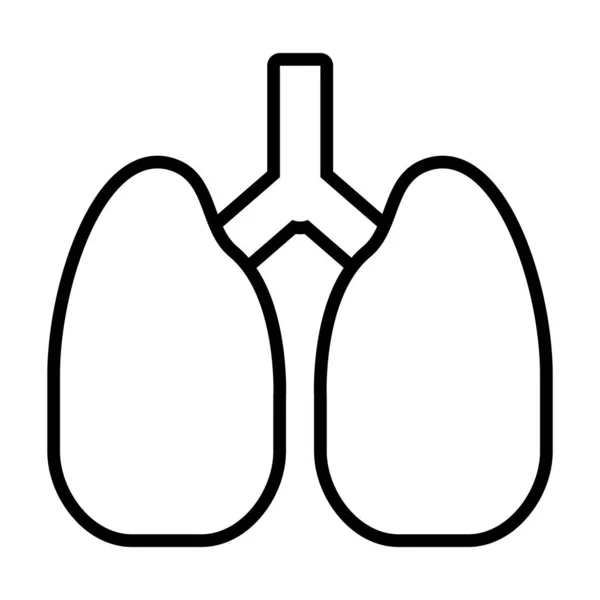 Órgano pulmonar icono, estilo de línea — Vector de stock