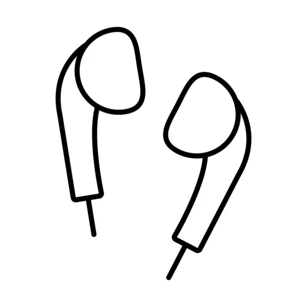 Oortelefoons pictogram afbeelding, lijn stijl — Stockvector