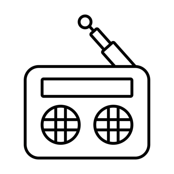 Retro radio icoon, lijn stijl — Stockvector