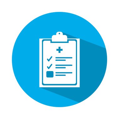 Tıbbi rapor simgesine sahip pano, blok biçimi