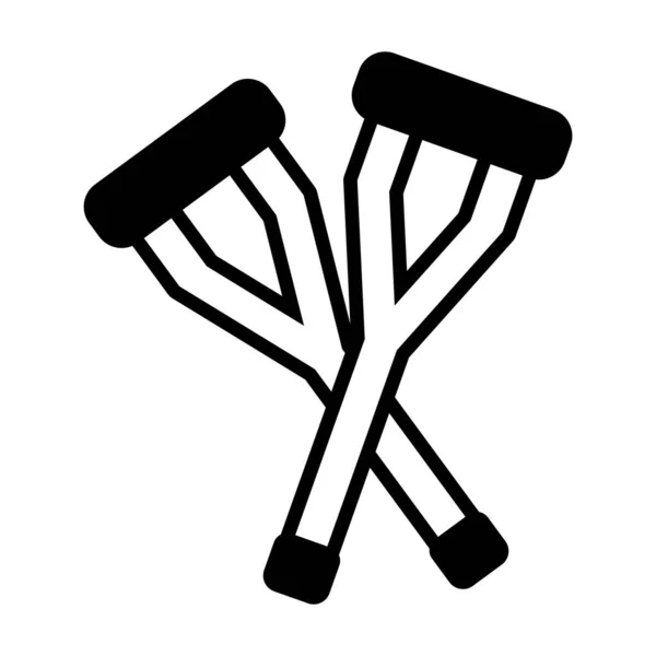 Crutches icon image, line style — Stock Vector