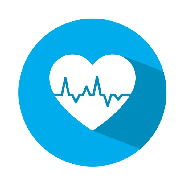 Corazón cardio icono, bloque de estilo — Vector de stock