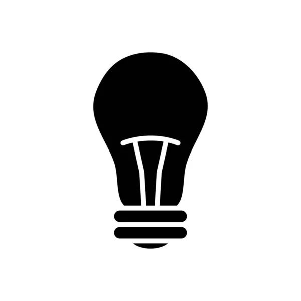 Glühbirnen-Symbol, Silhouette-Stil — Stockvektor