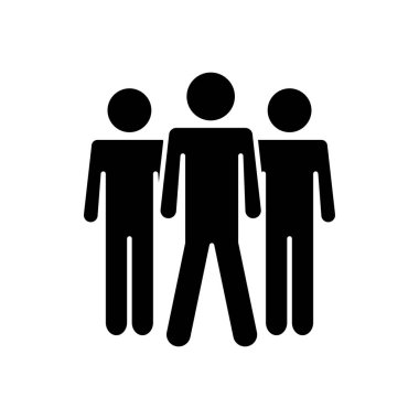 pictogram üç adam simgesi, siluet tarzı
