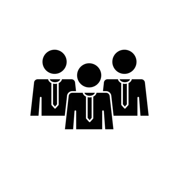 Pittogramma uomini d'affari icona immagine, stile silhouette — Vettoriale Stock