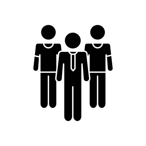 Uomo d'affari e uomini in piedi, stile silhouette — Vettoriale Stock