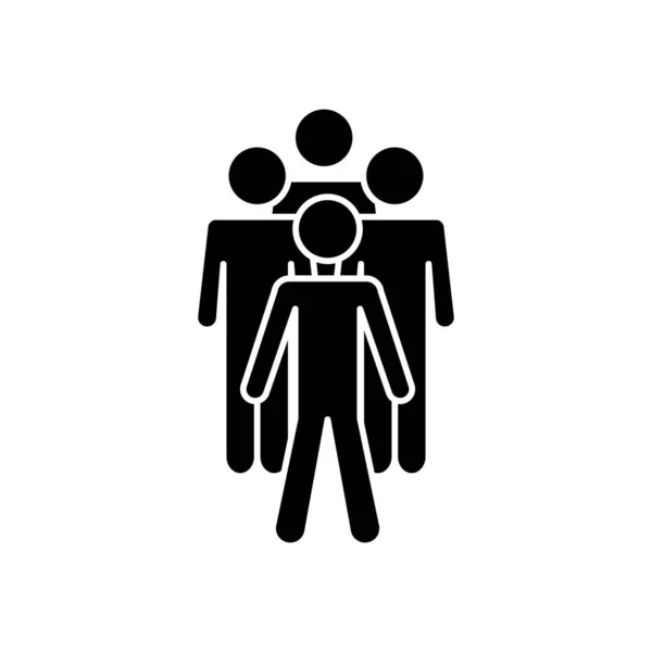 Pictogramme hommes groupe icône, silhouette style — Image vectorielle