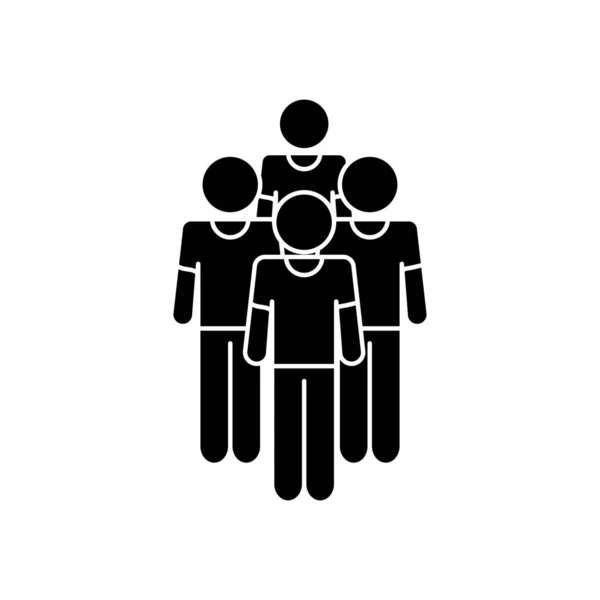 Groupe de pictogramme hommes icône, style silhouette — Image vectorielle