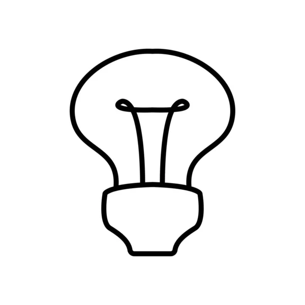 Icona riflettore lampadina, stile linea — Vettoriale Stock