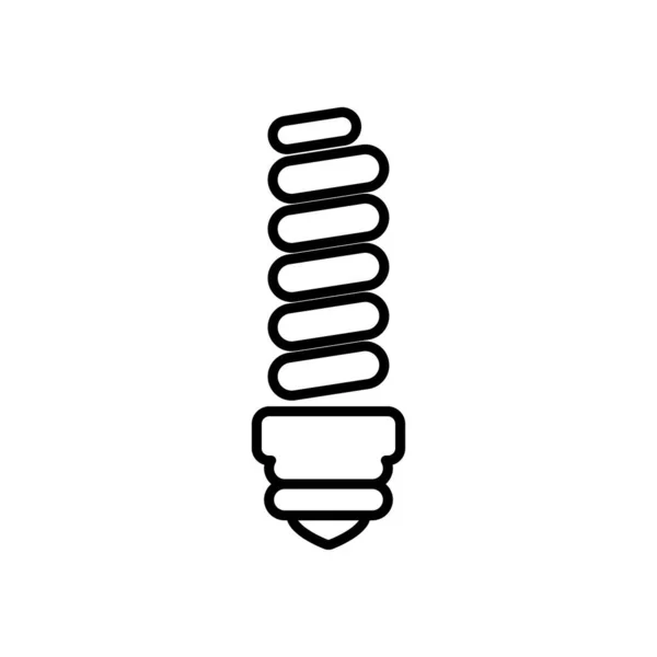 Torcido espiral bombilla icono, estilo de línea — Vector de stock