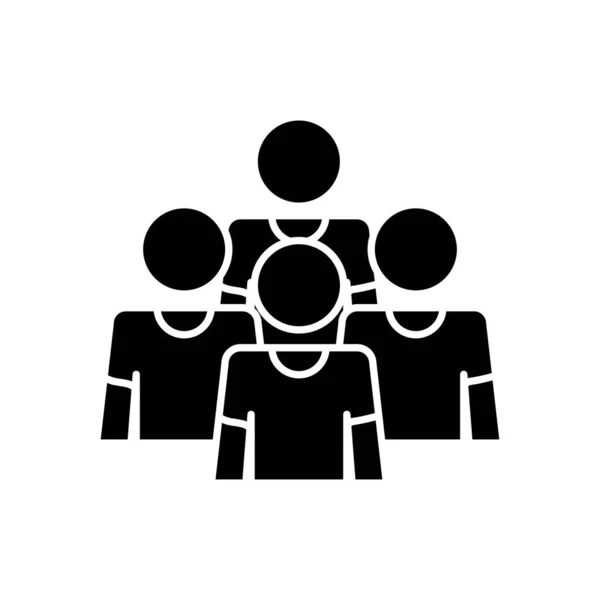 Pictograma grupo de hombres icono, estilo de silueta — Vector de stock