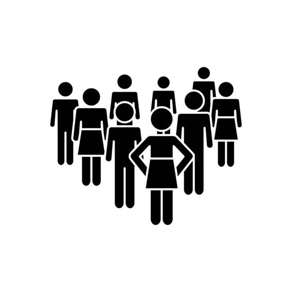 Pictogram mannen en vrouwen staande, silhouet stijl — Stockvector