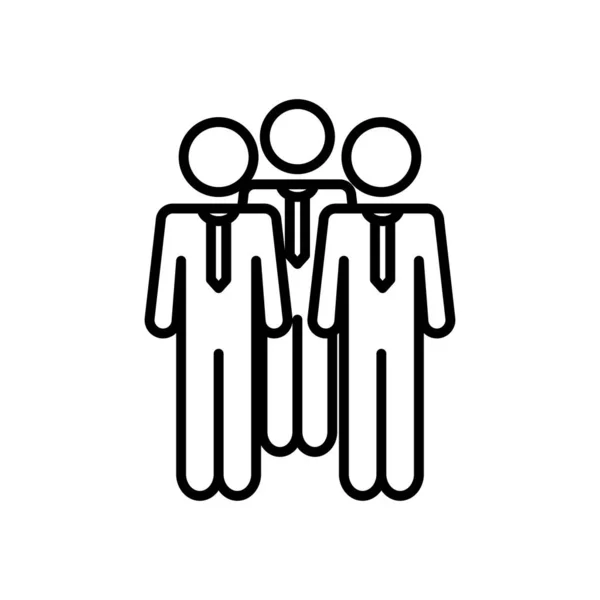 Groupe de pictogramme icône d'hommes d'affaires, style ligne — Image vectorielle