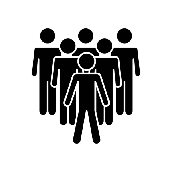 Groupe d'hommes debout icône, style silhouette — Image vectorielle