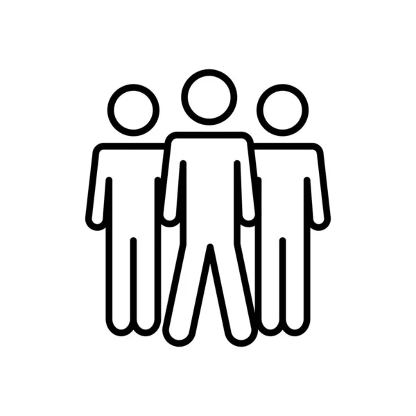 Pictogramme trois hommes icône, style ligne — Image vectorielle